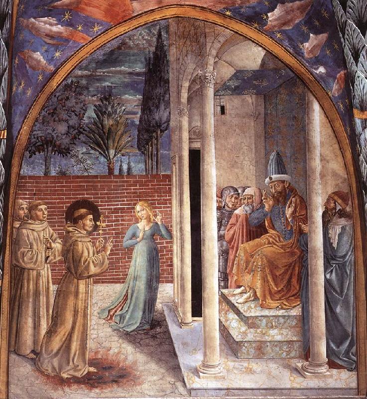 GOZZOLI, Benozzo Scenes from the Life of St Francis (Scene 10, north wall) dry Norge oil painting art